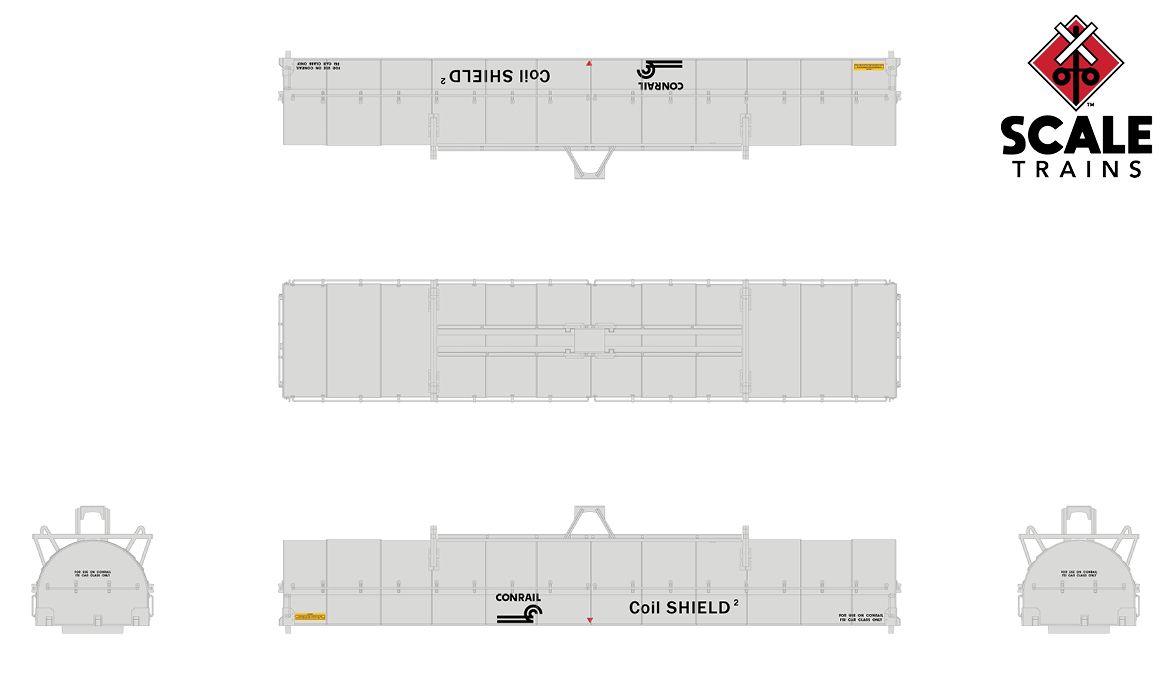 ScaleTrains Rivet Counter N SXT33540 Thrall-Trinity 42' Coil Steel Car Conrail 'Coil Shield 2' CR #623620