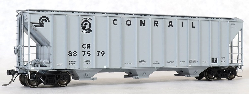 Tangent Scale Models HO 28060-01 PC Samuel Rea Shops 4600 Covered Hopper Conrail H51C 'Quality Gray Repaint 1992' CR #887549