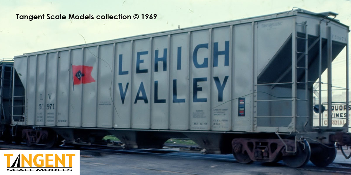 Tangent Scale Models HO 28061-02 PC Samuel Rea Shops 4600 Covered Hopper Lehigh Valley 'Delivery Gray 12-1968' LV #50958