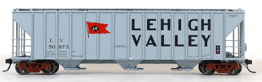 Tangent Scale Models HO 28061-04 PC Samuel Rea Shops 4600 Covered Hopper Lehigh Valley 'Delivery Gray 12-1968' LV #50966