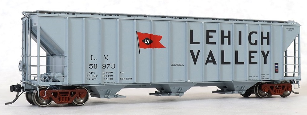 Tangent Scale Models HO 28061-05 PC Samuel Rea Shops 4600 Covered Hopper Lehigh Valley 'Delivery Gray 12-1968' LV #50970