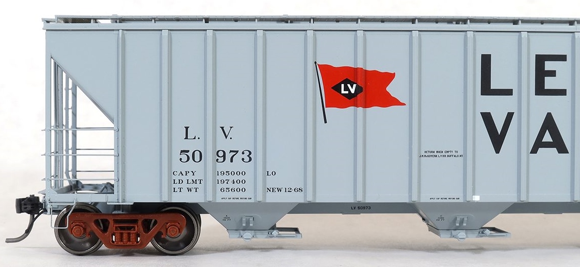 Tangent Scale Models HO 28061-06 PC Samuel Rea Shops 4600 Covered Hopper Lehigh Valley 'Delivery Gray 12-1968' LV #50971