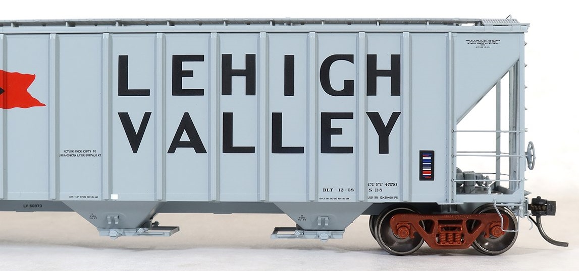 Tangent Scale Models HO 28061-07 PC Samuel Rea Shops 4600 Covered Hopper Lehigh Valley 'Delivery Gray 12-1968' LV #50973