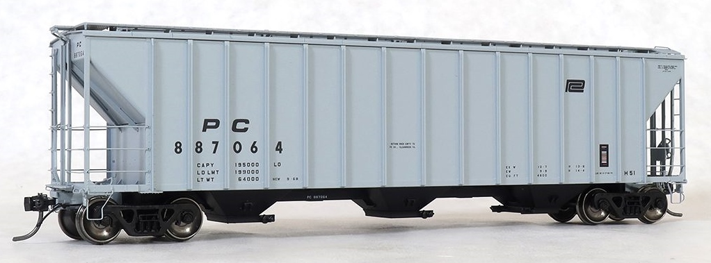 Tangent Scale Models HO 28063-10 PC Samuel Rea Shops 4600 Covered Hopper Penn Central H51 'Delivery Gray 9-1968' PC #887077