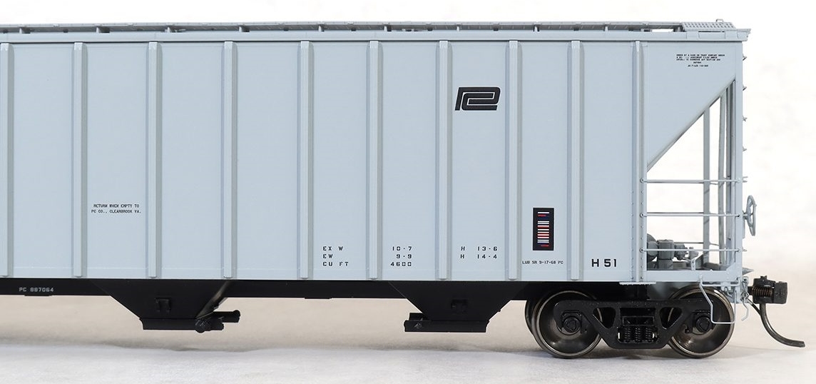 Tangent Scale Models HO 28063-12 PC Samuel Rea Shops 4600 Covered Hopper Penn Central H51 'Delivery Gray 9-1968' PC #887085