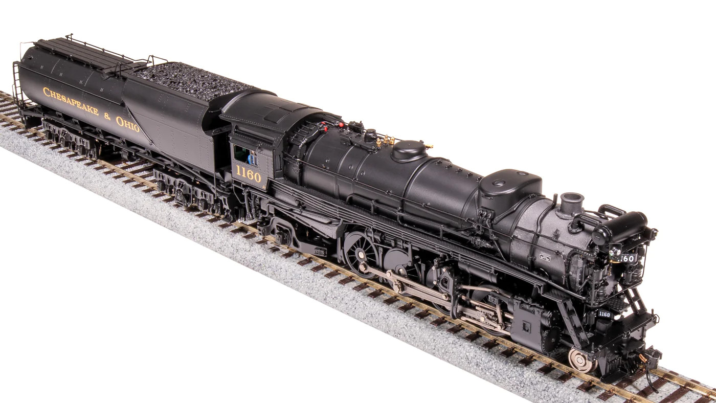 Broadway Limited Imports Brass Hybrid HO 7590 C&O K-2 Mikado with Paragon4 Sound/DC/DCC & Smoke with 16-VC Tender - C&O #1160