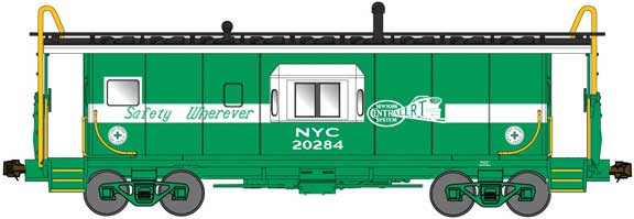 Bluford Shops N 40160 International Car Company Half-Bay Window Caboose Phase 1 New York Central ALERT graphics 'Safety Wherever' NYC #20284 