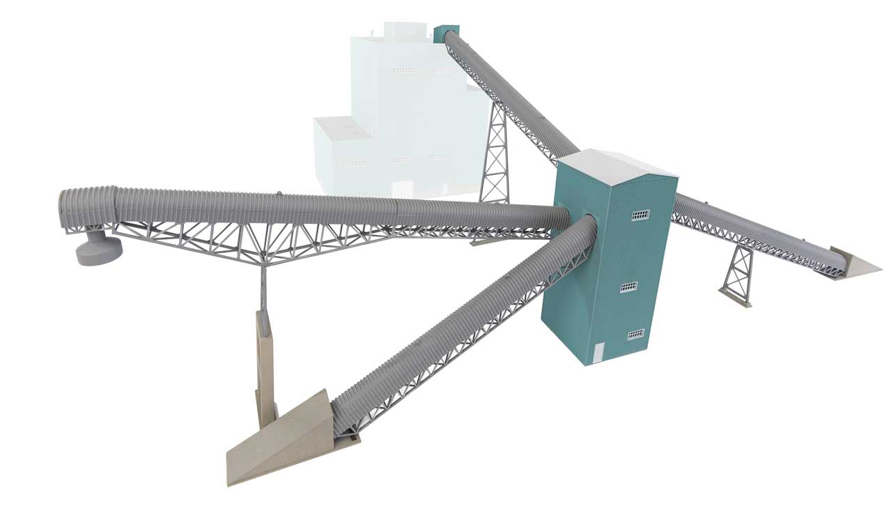 Walthers Cornerstone HO 933-4171 Conveyors with Transfer House - Kit
