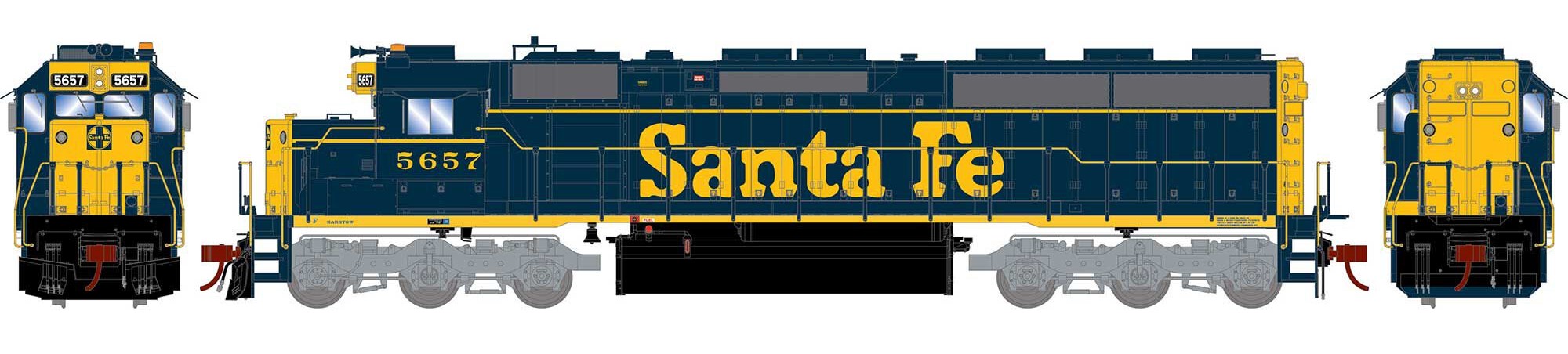 Athearn Genesis 2.0 HO ATHG65709 DCC Ready EMD SD45-2 Locomotive Santa Fe #5657