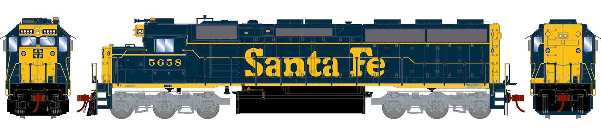 Athearn Genesis 2.0 HO ATHG65710 DCC Ready EMD SD45-2 Locomotive Santa Fe #5658