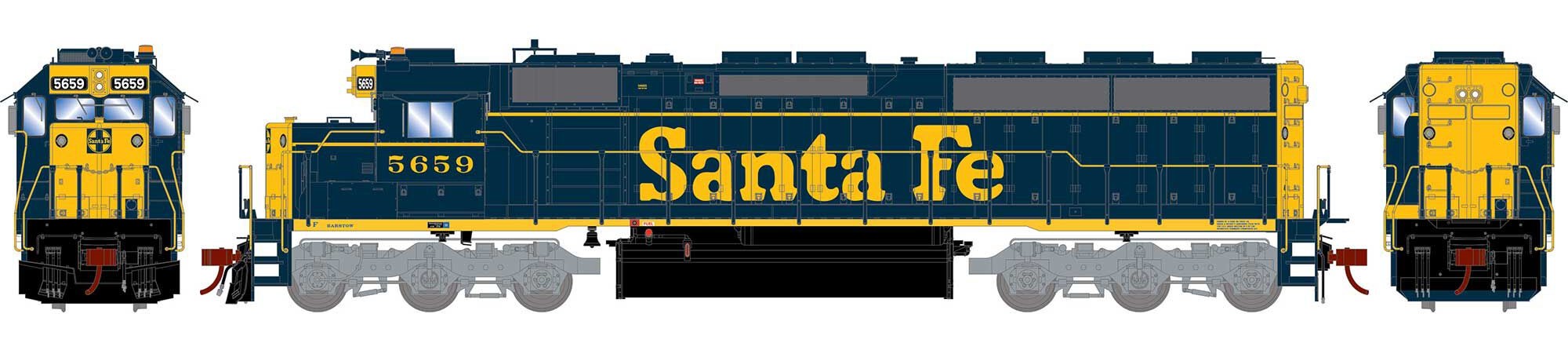 Athearn Genesis 2.0 HO ATHG65711 DCC Ready EMD SD45-2 Locomotive Santa Fe #5659
