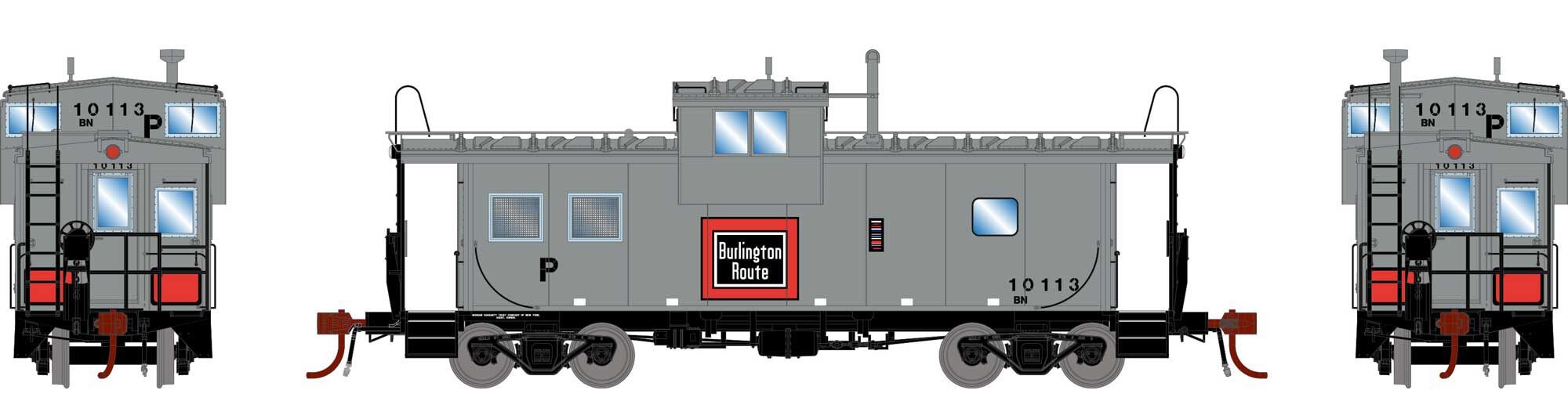 Athearn Genesis HO ATHG78365 DCC/Tsunami SoundCar Equipped ICC Caboose w/Lights & Sound Burlington Northern 'Patched' BN #10113