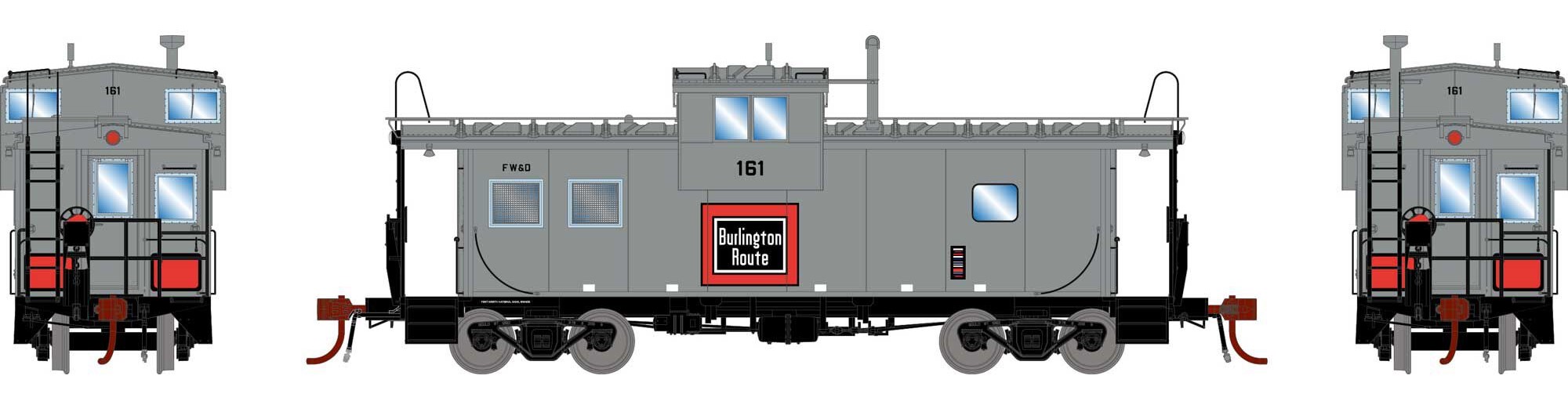 Athearn Genesis HO ATHG78373 DCC/Tsunami SoundCar Equipped ICC Caboose w/Lights & Sound Fort Worth & Dodge FW&D #161