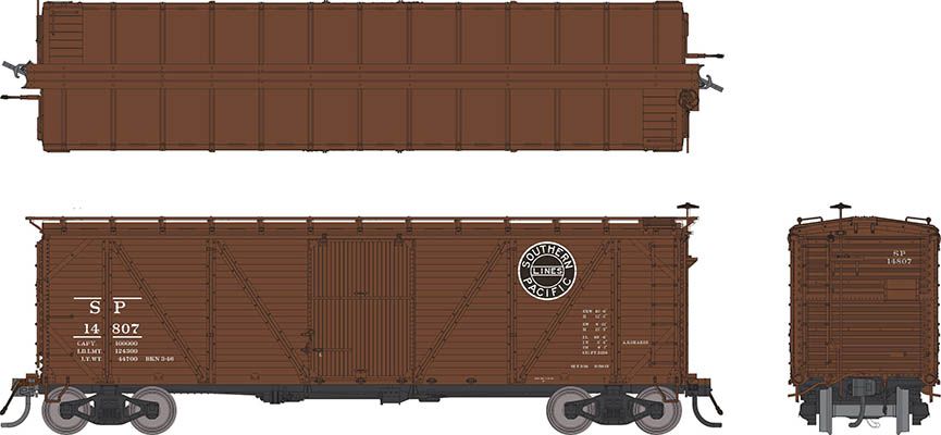 Rapido Trains Inc HO 171001-14484 Southern Pacific B-50-15 Boxcar '1931 to 1946 scheme' As Built w/ Murphy Roof SP #14484