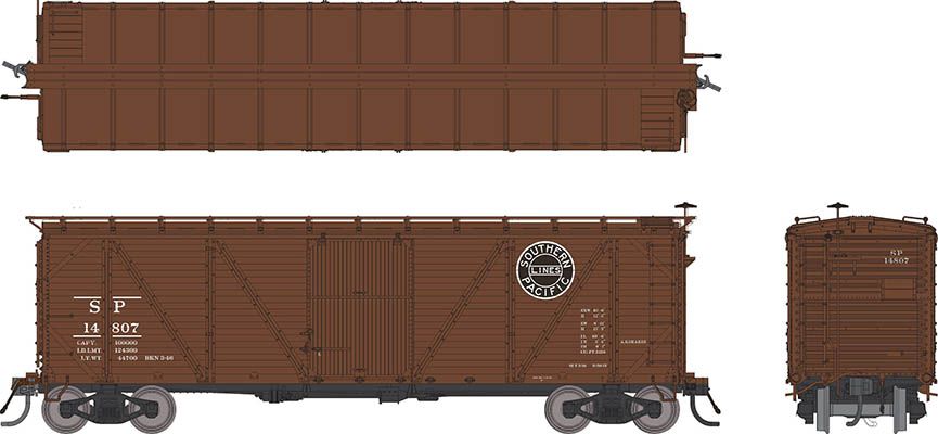 Rapido Trains Inc HO 171001-14520 Southern Pacific B-50-15 Boxcar '1931 to 1946 scheme' As Built w/ Murphy Roof SP #14520