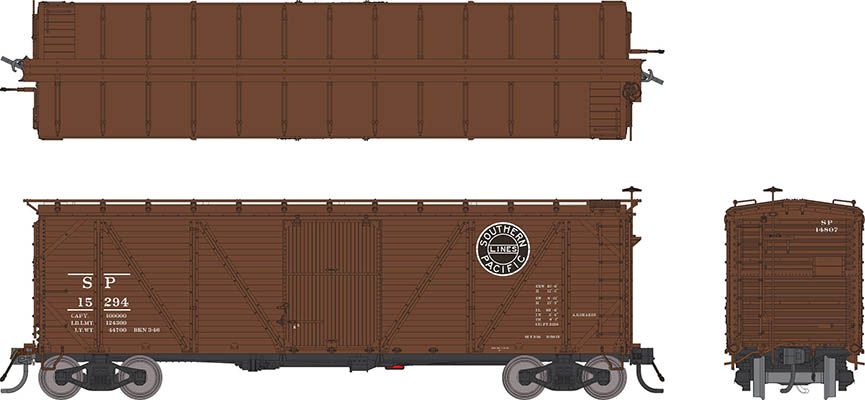 Rapido Trains Inc HO 171003-15245 Southern Pacific B-50-15 Boxcar '1931 to 1946 scheme' As Built w/ Viking Roof SP #15245