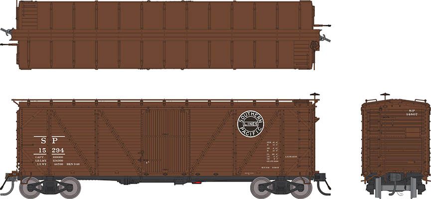 Rapido Trains Inc HO 171003-15371 Southern Pacific B-50-15 Boxcar '1931 to 1946 scheme' As Built w/ Viking Roof SP #15371