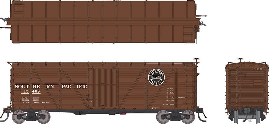 Rapido Trains Inc HO 171004-15242 Southern Pacific B-50-15 Boxcar '1946 to 1952 scheme' As Built w/ Viking Roof SP #15242