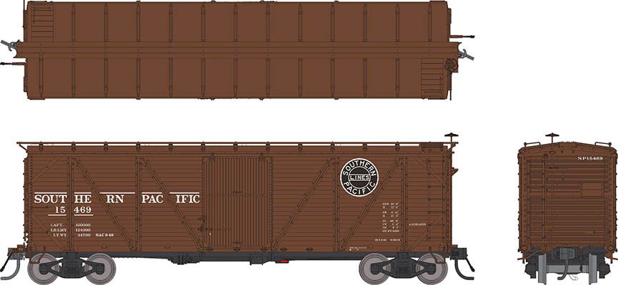 Rapido Trains Inc HO 171004-15618 Southern Pacific B-50-15 Boxcar '1946 to 1952 scheme' As Built w/ Viking Roof SP #15618