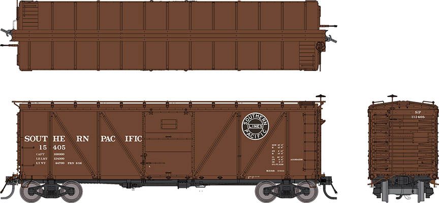 Rapido Trains Inc HO 171055-114392 Southern Pacific B-50-16 Boxcar 'Post-1955 scheme' Rebuilt w/ Viking Roof SP #114392