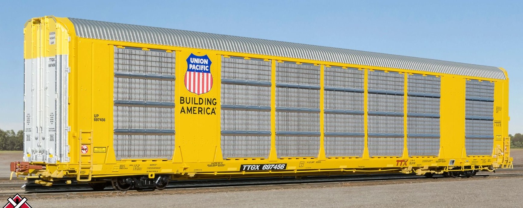 ScaleTrains Rivet Counter HO SXT38900 Gunderson Multi-Max Autorack Union Pacific Yellow 'Building America' TTGX #697553