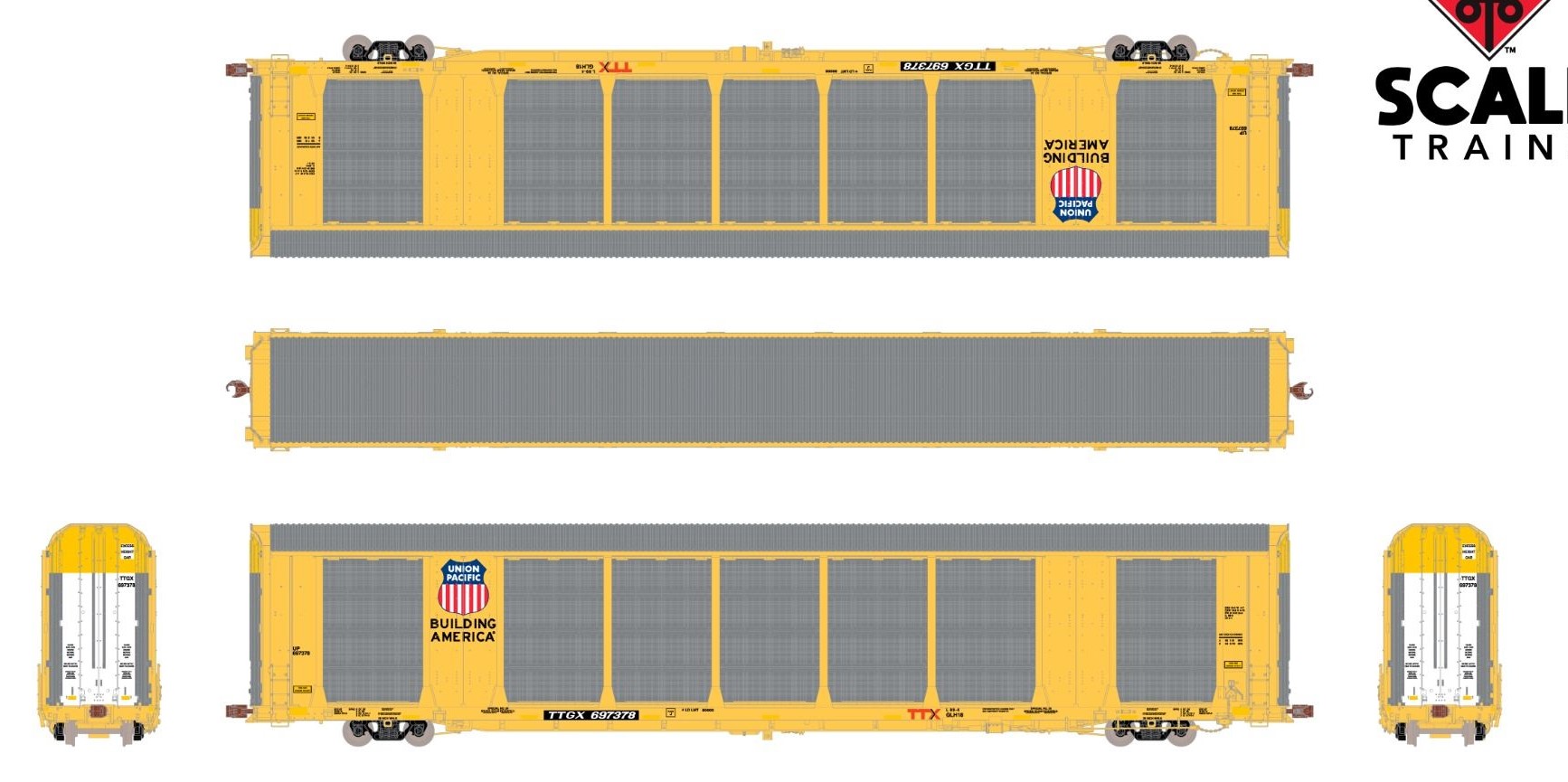 ScaleTrains Operator HO SXT11581 Gunderson Multi-Max Autorack Union Pacific 'Building America' TTGX #697414