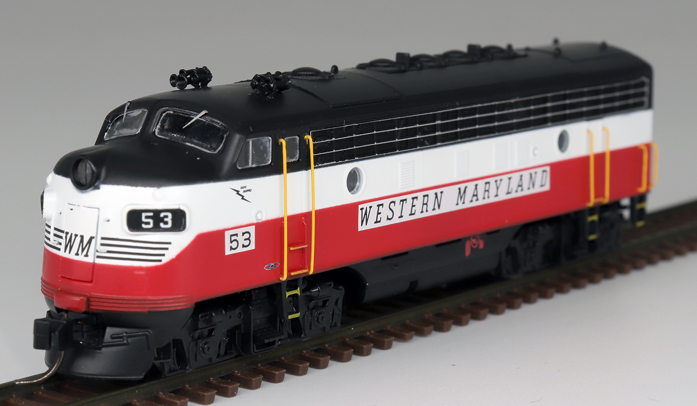 Intermountain N 69294S-02 DCC/ESU LokSound 5 Equipped EMD F7A Locomotive Western Maryland 'Circus Scheme' WM #59