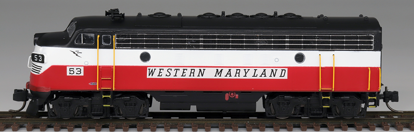 Intermountain N 69294S-02 DCC/ESU LokSound 5 Equipped EMD F7A Locomotive Western Maryland 'Circus Scheme' WM #59