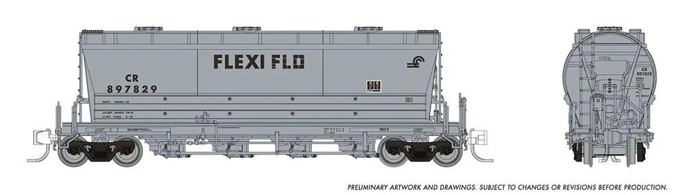 Rapido Trains Inc N 533006-897871 ACF PD3500 Flexi Flo Covered Hopper 'Late' Conrail 'Flexi Flo Hopper Repaint' CR #897871