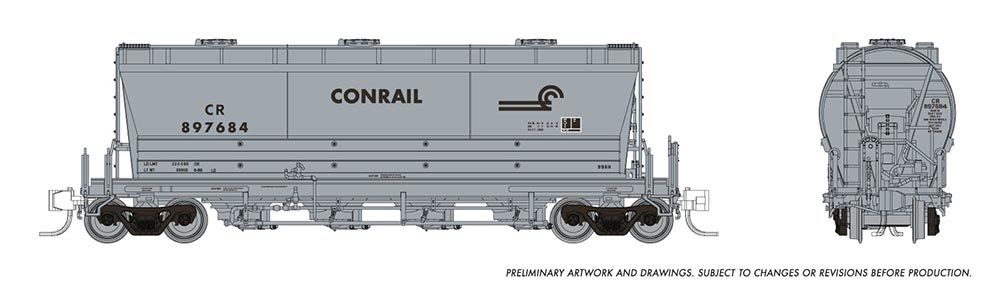 Rapido Trains Inc N 533008-897690 ACF PD3500 Flexi Flo Covered Hopper 'Late' Conrail 'Repaint' CR #897690