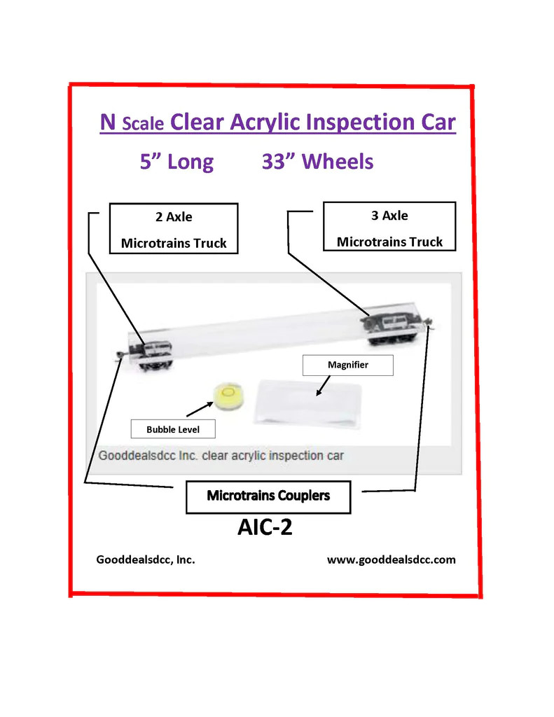 GoodDealsDCC N AIC-2 N Scale Acrylic Inspection Car
