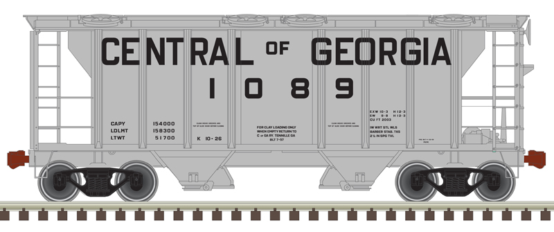 Atlas Trainman HO 20006556 PS-2 Covered Hopper Car Central of Georgia #1062