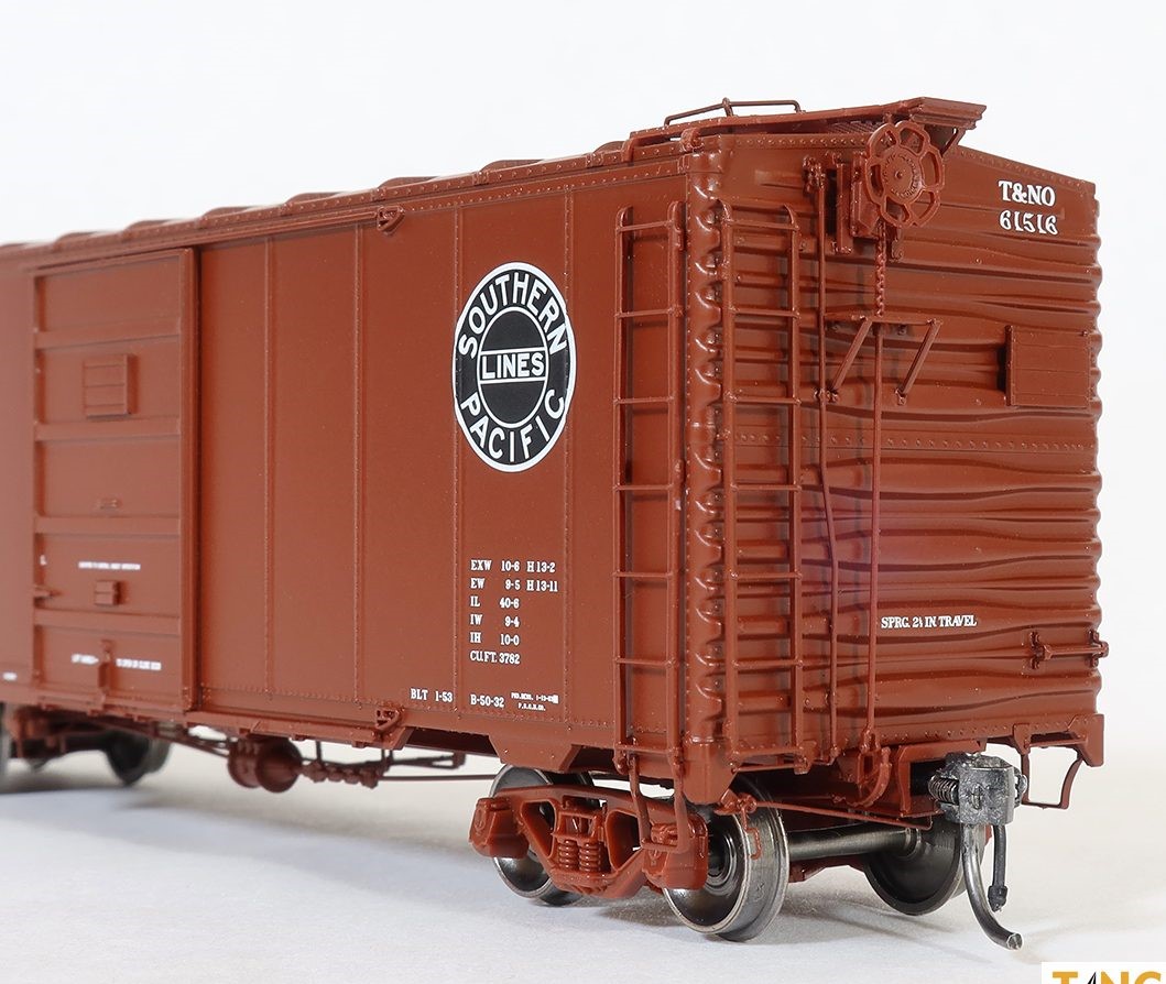 Tangent Scale Models HO 23121-02 Pullman-Standard Southern Pacific Lines Postwar 40’6” Box Car w/ 7′ Door Texas & New Orleans Brown B-50-32 'Delivery 1953+' T&NO #61485