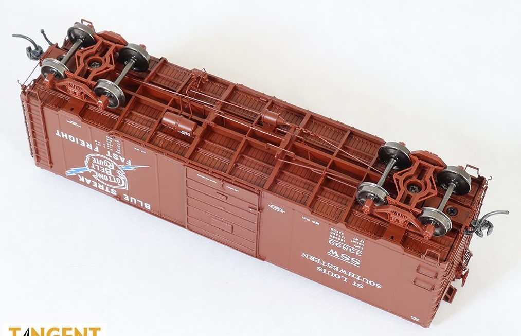 Tangent Scale Models HO 23122-09 Pullman-Standard Southern Pacific Lines Postwar 40'6" Box Car w/ 7′ Door St. Louis Southwest Brown 'Delivery 1951+' SSW #33914