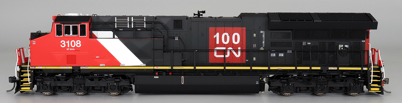 Intermountain HO 497108S-01 DCC/ESU LokSound 5 Equipped GE ET44AC 'Tier 4' Locomotive Angled Exhaust Canadian National '100th Anniversary' CN #3108
