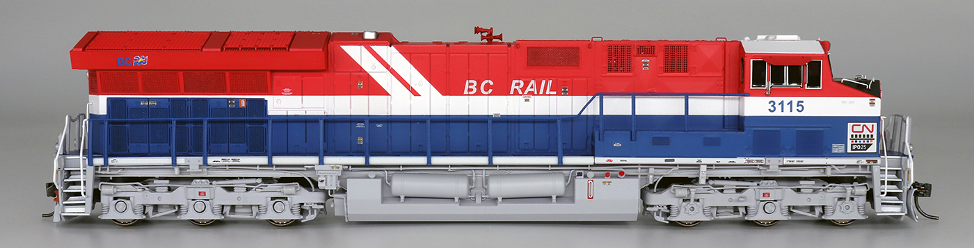 Intermountain HO 497110-01 DCC/ESU LokPilot 5 Equipped GE ET44AC 'Tier 4' Locomotive Angled Exhaust Canadian National Heritage 'BC Rail' CN #3115