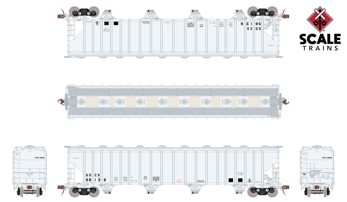 ScaleTrains Rivet Counter HO SXT33680 Pullman-Standard 5820 Covered Hopper Gulf Oil GOCX #58264