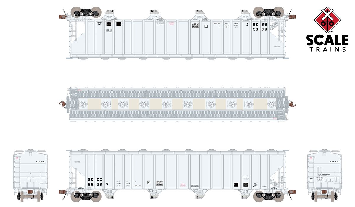 ScaleTrains Rivet Counter HO SXT33681 Pullman-Standard 5820 Covered Hopper Gulf Oil GOCX #58287