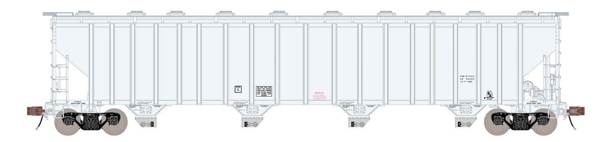 ScaleTrains Rivet Counter HO SXT33695 Pullman-Standard 5820 Covered Hopper Data Only - Gray - Late Body Clerestory Roof