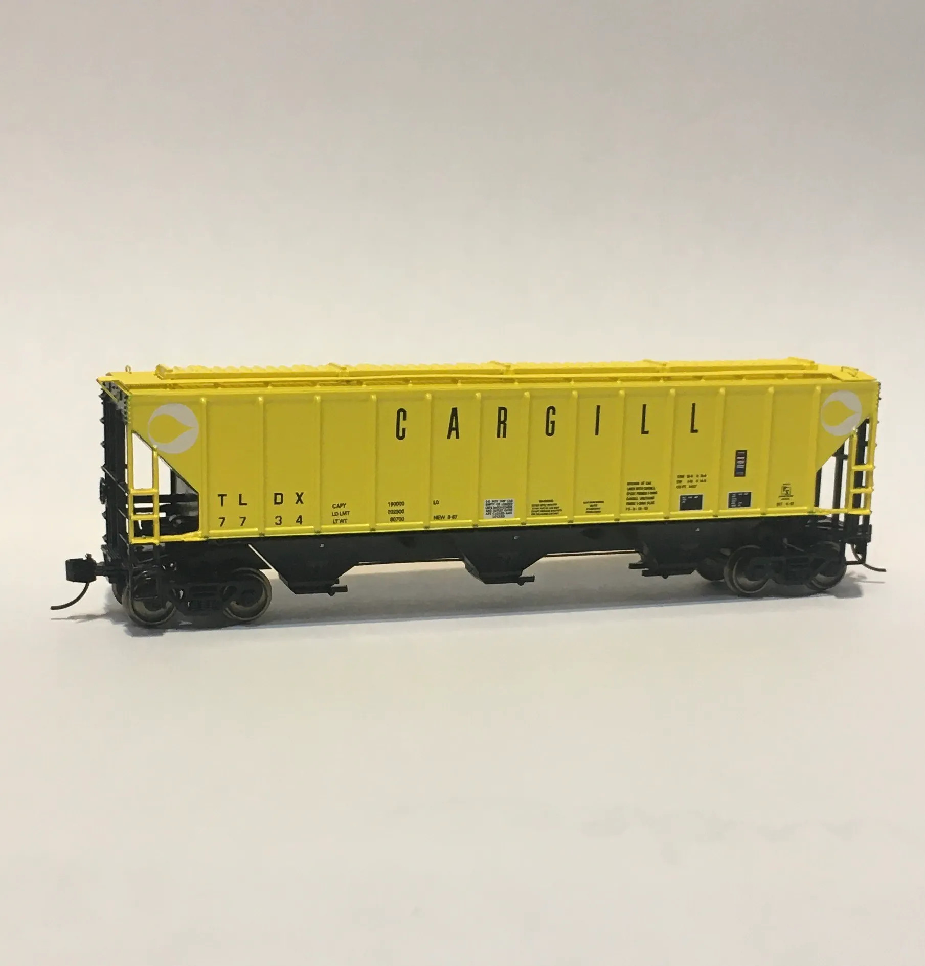 Trainworx N 24455-06 Pullman-Standard PS2-CD 4427 High-Side Covered Hopper Cargill TLDX #7802