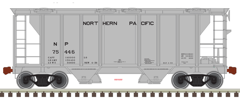 Atlas Trainman N 50005906 Pullman-Standard PS-2 2-Bay Covered Hopper Northern Pacific NP #75400