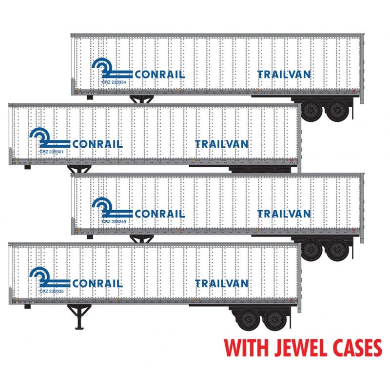 Micro Trains Line N 983 02 227 45' Van Trailer Conrail - 4-Pack - Jewel Cases