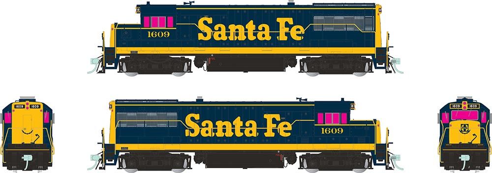 Rapido Trains Inc HO 35505 DCC/ESU Loksound Equipped GE U25B Locomotive Low Hood Santa Fe 'Pinstripe Scheme' ATSF #1609