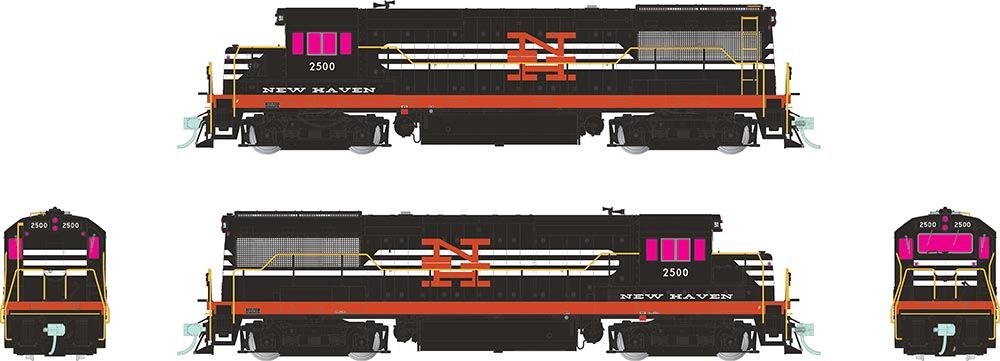 Rapido Trains Inc HO 35515 DCC/ESU Loksound Equipped GE U25B Locomotive Low Hood New Haven NH #2508