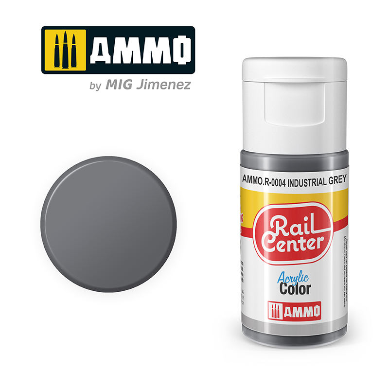 AMMO RailCenter Acrylic Color AMMO.R-0004 INDUSTRIAL GRAY - 15ml Bottle