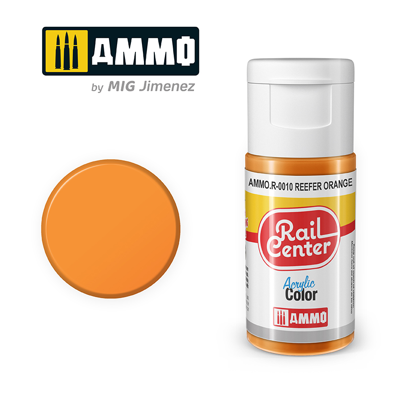 AMMO RailCenter Acrylic Color AMMO.R-0010 REEFER ORANGE- 15ml Bottle