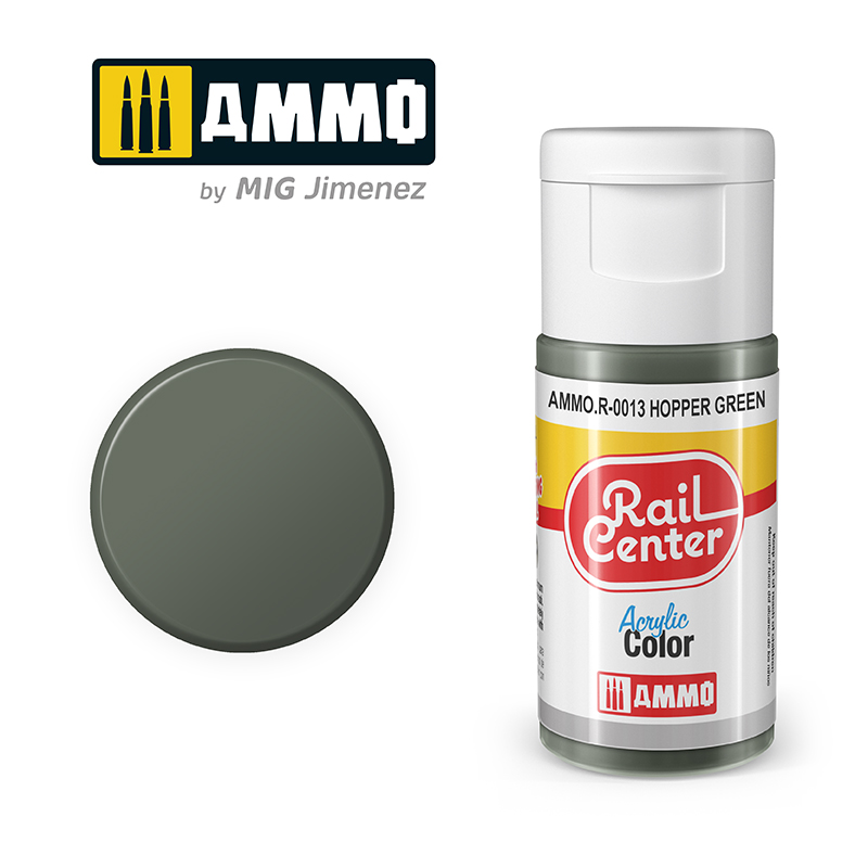 AMMO RailCenter Acrylic Color AMMO.R-0013 HOPPER GREEN - 15ml Bottle