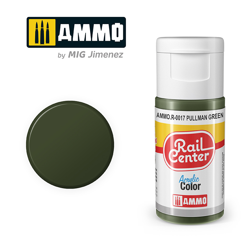AMMO RailCenter Acrylic Color AMMO.R-0017 PULLMAN GREEN - 15ml Bottle