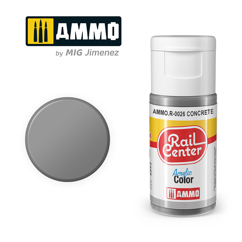 AMMO RailCenter Acrylic Color AMMO.R-0026 CONCRETE- 15ml Bottle