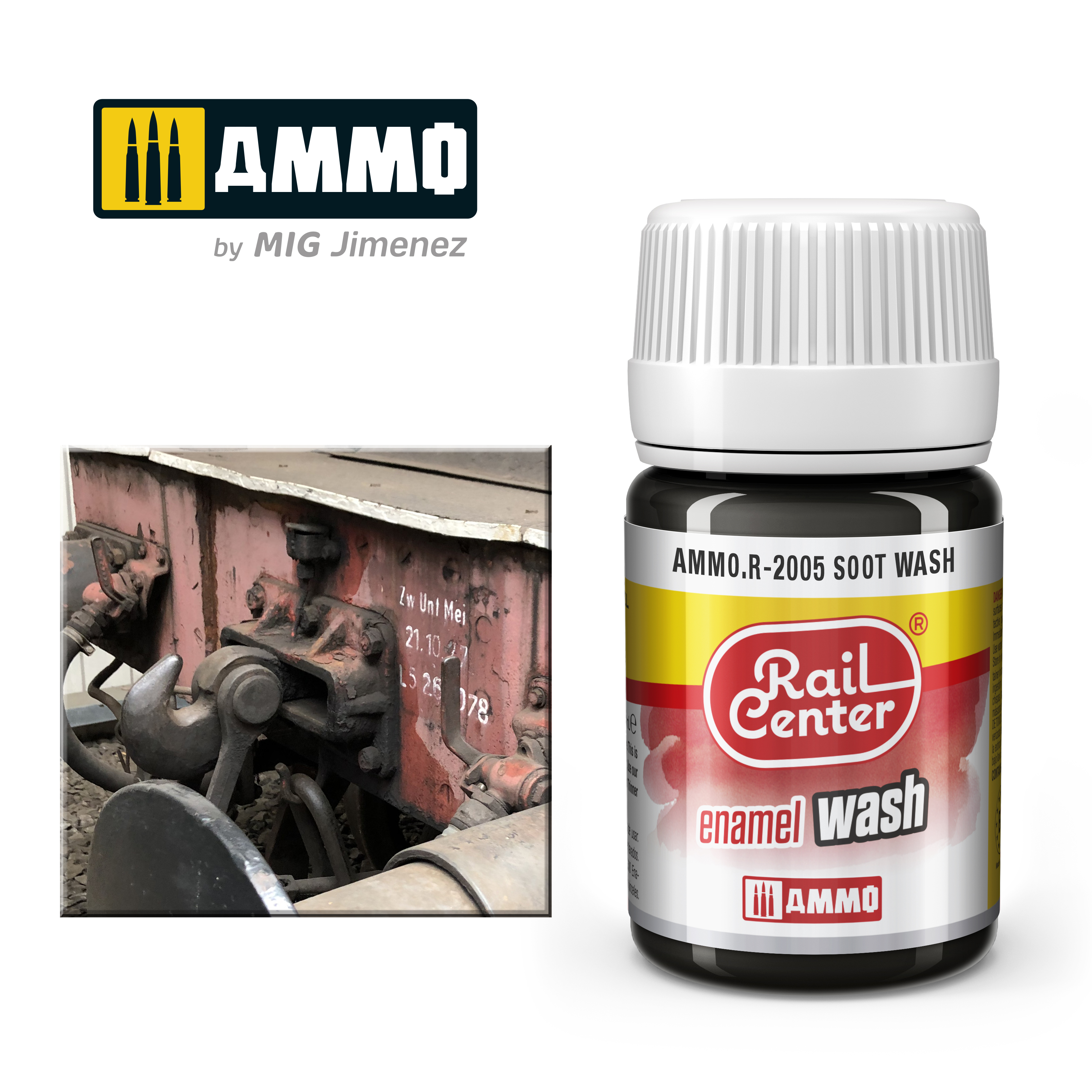 AMMO RailCenter Enamel Wash AMMO.R-2005 SOOT WASH - 35ml Bottle